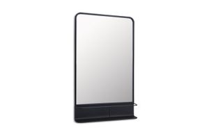 LIFA LIVING Wandspiegel mit Ablage, Rechteckiger Spiegel mit Fach, Dekorativer Schminkspiegel für Bad, Flur & Wohnzimmer, 460 x 750 mm, max. 2 kg belastbar