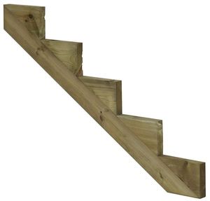 Treppenwange für 5 Stufen Plus Massivholz druckimprägniert 1 Stück