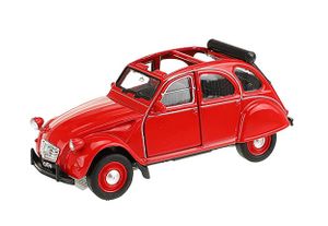 CITROEN 2CV "Ente" mit Schiebedach Rückzug Modellauto Metall Modell Auto Spielzeugauto Fahrzeug Spielzeug Kinder Geschenk 62 (Rot auf)