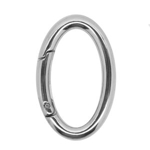1 Ring Karabiner Innen-Ø Größenwahl Farbwahl Metall Ringkarabiner Schlüssel, Farbe:silber, Größe:Oval | 48 mm x 30 mm x 5 mm
