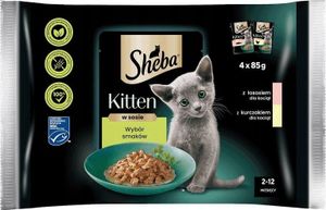 Sheba Kitten in Sauce mit Lachs und Huhn, komplettes Nassfutter für Kätzchen, 20 Beutel à 85 g (5 x 4 x 85 g)