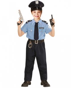 5-tlg. Polizist Kinderkostüm mit Polizeimütze für Karneval Größe: 116 / 4-5 Jahre