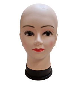 Perückenkopf Weiblich - 28 cm Dekokopf - Schaufensterkopf Frau - Weibliches Kopf-Mannequin ohne Haare - Schaufenster Puppen Kopf für Hut-/Brillen-Präsentation - Damenkopf für Perücken
