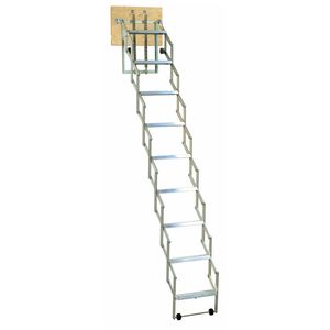 Dolle alu-fix Bodentreppe Scherentreppe mit 9 Stufen und Stirnbrett 219-246cm Raumhöhe