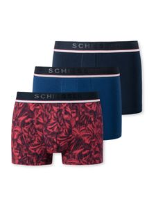 SCHIESSER Herren Shorts 3er Pack - Boxer Shorts, 95/5, Cotton Stretch Blau/Rot S