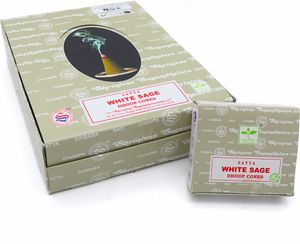 Räucherkegel LAVISA, Meditation, Aromatherapie, Duft, Atmosphäre für Zuhause, Satya, Goloka, Golden Nag (Weißer Salbei)