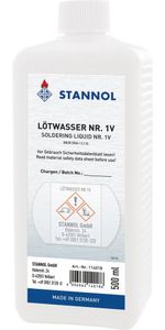 STANNOL Lötwasser 500ml Flasche DIN/EN29454-1 Typ 3.1.1.A F-SW12 z.Weichlöten