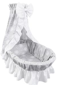 Amilian 9tlg Set, Textile Ausstattung für STUBENWAGEN mit Himmelstange Bollerwagen Himmel Matratze Baby Bettwäsche für Kinderzimmer