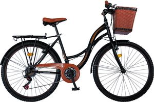 Vision Holiday Damenfahrrad 28  Zoll - Fahrrad für Mädchen & Damen - 21 Gang-Schaltung - Hollandfahhrad / Cityfahrrad / Trekkingrad mit Korb