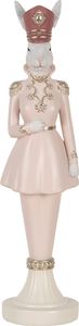 Clayre & Eef Dekorationsfigur Kaninchen 35 cm Weiß Rosa Kunststoff