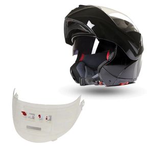 Kask CMX flip-up Spacer czarny błyszczący + wymienny wizjer w zestawie "S"