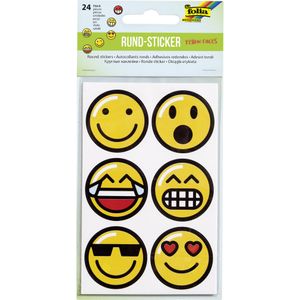 folia Rundsticker "Emojis" 4 Blatt à 6 Sticker