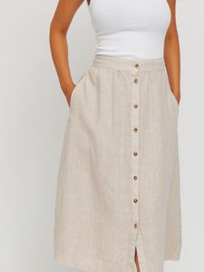 Mazine Damen Maxirock Lorette Skirt, Größe:S, Farben:eggshell