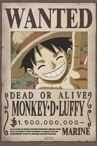 One Piece Poster Wanted Monkey D. Luffy 2 91,5 x 61 cm
