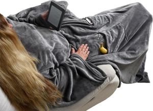 Kuscheldecke Ärmeldecke TV-Decke 170x200 cm XXL mit Taschen und Ärmeln Anthrazit Kuscheldecke Ärmeldecke TV-Decke 170x200 cm XXL mit Taschen und Ärmeln Anthrazit