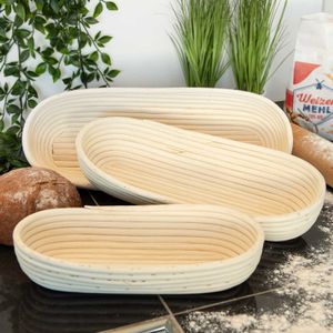 SIDCO Gärkorb Gärkörbchen 2 x Gärkörbe Brotform oval + rund Peddigrohrkorb 0,5 Kilo