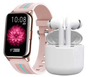 LOOKit Passion rosa Smartwatch GPS Fitness Uhr Tracker CZ5 S IN Ear Kopfhörer 