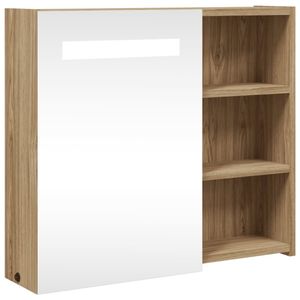 vidaXL Spiegelschrank mit LED-Beleuchtung Eichenoptik 60x13x52 cm