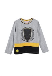 Avengers Captain America Black Panther Kinder Jungen Langarmshirt Longsleeve Langarm-T-Shirt, Farbe:Grau, Größe Kids:116