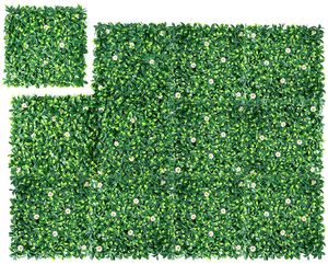 COSTWAY 12Stk. Künstliches Pflanzenwand Hecke Efeublättern Sichtschutz Heckenpflanze Windschutz für GartenNachbildung (50x50cm)