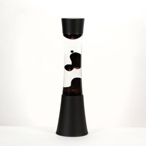 SANDRO Design Lavalampe Schwarz mit Schalter 39cm hoch E14 Retro Tischlampe Jugendzimmer