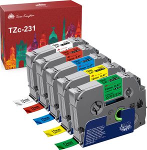 TZc-231 TZE231 tz 231 Tze-231 Schriftband Kompatibel für Brother P-touch H100LB 1000 1010 H105 D210 PT-H100LB E100 E200 PT18R PT300 PT-300B PT310 PT-310B