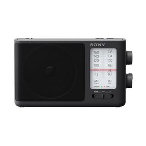 Sony ICF-506 Pevné a prenosné analógové rádio (retro model, silný zvuk, sieťový adaptér alebo na batérie, rukoväť na prenášanie), čierna