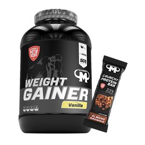 Weight Gainer 4500 g Dose - 50 Portionen + GRATIS Protein Bar (Almond Brownie), Geschmack: Vanille