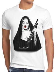 style3 Marilyn Gebetsschwester T-Shirt Herren usa gangster monroe, Größe:XXL, Farbe:Weiß