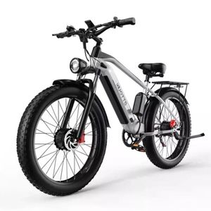 DUOTTS F26 elektrický horský bicykel 26 * 4.0 tukové pneumatiky, 48V 20AH batéria (batéria Samsung), pre ženy a mužov, e-biky MTB, mestské e-biky a e-country bicykle strieborná