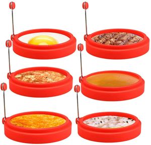 Ei Ring, 6 Pack Spiegeleiform für Bratpfanne Ei Ringe Silikon Pfannkuchenform Rund Omelett Form Für Eier Kochen