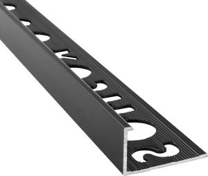 Alu L-Profil Fliesenschiene Fliesenprofil Schiene L270cm 12mm schwarz matt