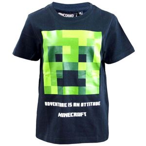 Minecraft Creeper Kinder T-Shirt schwarz Baumwolle Gr. 116 - 152 140