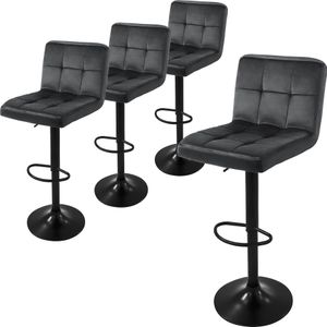 ML-Design 4er Set Barhocker Tresenhocker 360° drehbar, Gepolsterter Barstuhl mit Rückenlehne und Fußstütze, 63-83 cm