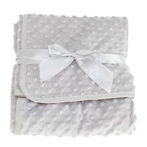 Plyšová deka pre chlapčeka alebo dievčatko s bodkami BABY1383 (75 cm x 100 cm) (sivá)