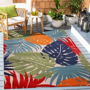 Outdoor Teppich Floral Wetterfest Balkon Terrasse Florales Design - Mehrfarbig 2 - 140x200 CM