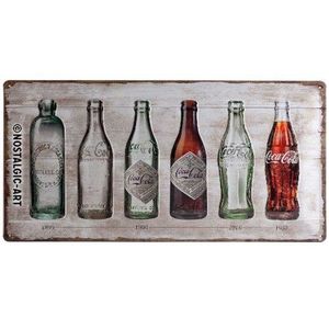 Nostalgic-Art - Blaszany talerz 25 x 50 cm - Coca-Cola - Oś czasu butelki