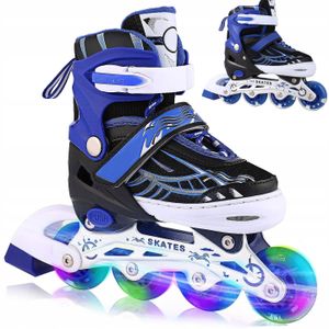 Hikole Verstellbare Inline Skates mit blinkenden Polyurethanrädern, ABEC-7 Kugellagern Inliner für Jungen, Mädchen und Anfänger, Größe 37-39, Blau