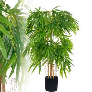 künstlicher Bambus 115 cm wie echt Kunstbaum Kunstpflanze Plastikbaum Deko McPalms