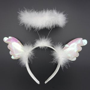 Weißer Heiligenschein mit Glitzer Flügelchen