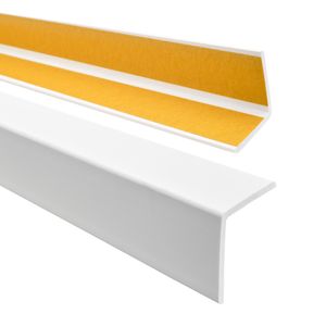 QUEST PVC PVC Winkelprofil, 27x27mm, Selbstklebend Kunststoff, Kantenschutz, weiß, 200cm