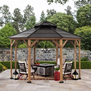 Sunjoy Gazebo EGGI - 395cm x 395cm, schwarz