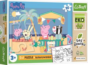 TREFL Dwustronne puzzle Świnka Peppa MAXI 30 elementów ECO