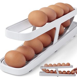 Rollender Eierhalter Eierspender Für Den Kühlschrank Eierablage Eierhalter Für Kühlschrank Für Speisekammer 2-stöckiges Eierregal Für 12-14 Eier