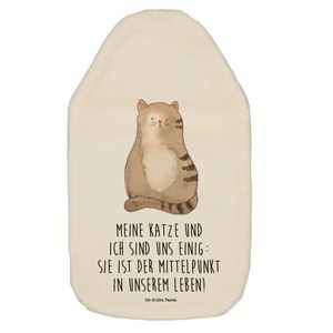 Mr. & Mrs. Panda Wärmflasche Katze sitzend - Weiß - Geschenk, Kinderwärmflasche, Wärmekissen, Katzenliebhaber, Katzenprodukte, Körnerkissen, Katzenmotive, Katzen, Kater