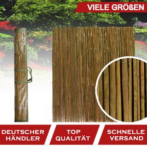 Bambusmatte Sichtschutzzaun Sichtschutz Bambus Gartenzaun Natur Windschutz Höhe: 150 x 300 cm
