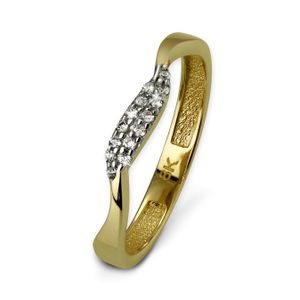GoldDream 8 Karat Gold Ring Gr.54 Welle Zirkonia weiß 333er Gelbgold D2GDR501Y54