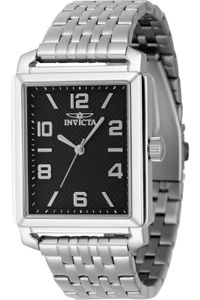 Invicta Vintage 46659 Herren armbanduhr - Quarzuhrwerk - Edelstahl mit schwarzen zifferblat - 33mm