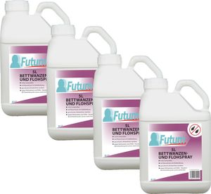 FUTUM 4x5L Bettwanzenspray, Bettwanzen, Anti-Bettwanzen-Spray, Anti-Bettwanzen-Mittel, Flohspray, Flohmittel, Anti Insekten, Insektenvernichter, Insektenschutz