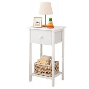Nachttisch mit Schublade Regal weiß skandinavischen Stil modern für Schlafzimmer 38 cm
